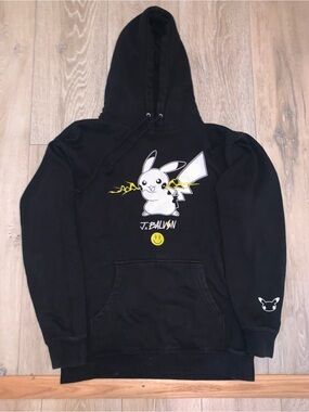 J Balvin x Pokémon "Pikachu" Black Hoodie Size: Large
